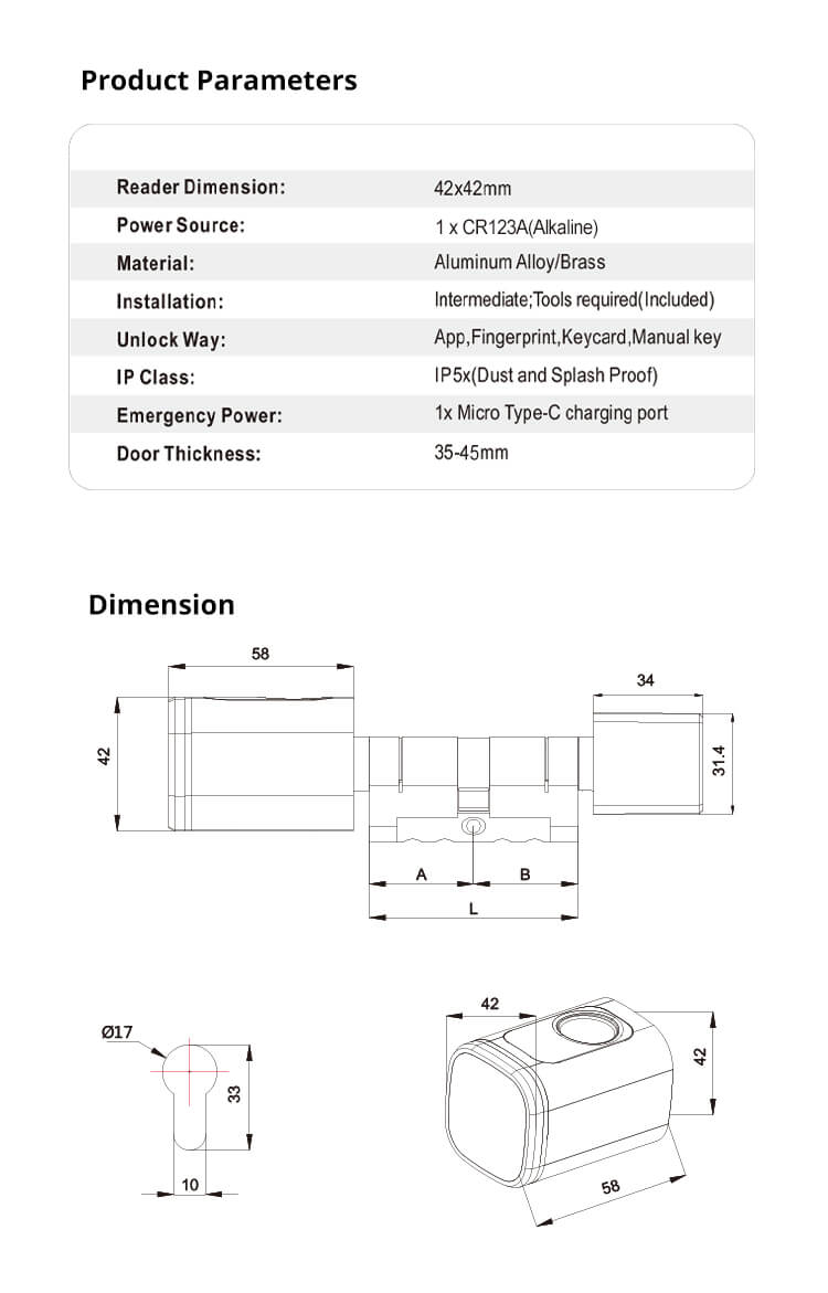keyless smart lock cylinders