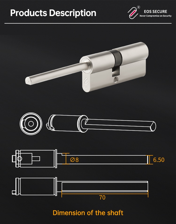 Dimension of the shaft